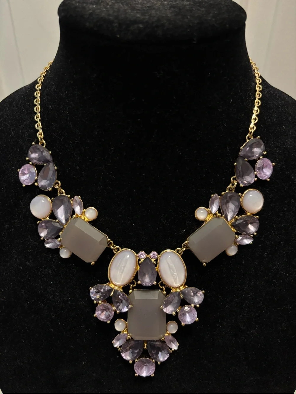 kate spade Gold-Tone Necklace with Lavender and Cream Stones